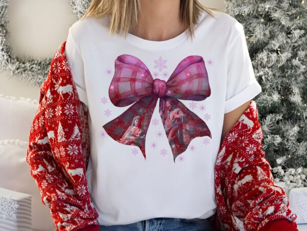 Jesus Christmas Coquette Bow Png, Christian Christmas Png